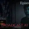 A ghostly woman looms behind an old radio displaying 4:59 while a terrified man stares in shock inside a dark room.